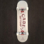 Cade's Boards CBGB Lt. Grey/Maroon "99" Complete Skateboard 7.8