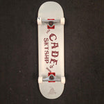 Cade's Boards CBGB Lt. Grey/Maroon "99" Complete Skateboard 8.0