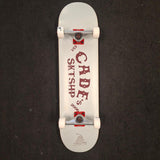 Cade's Boards CBGB Lt. Grey/Maroon "99" Complete Skateboard 8.0