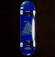 Cade's Boards Shred Snake Blue "99" Complete Skateboard 8.2