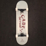 Cade's Boards CBGB Lt. Grey/Maroon "99" Complete Skateboard 8.3