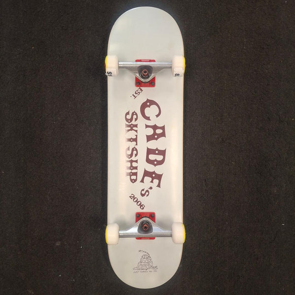 Cade's Boards CBGB Lt. Grey/Maroon EZ Complete Skateboard 8.3