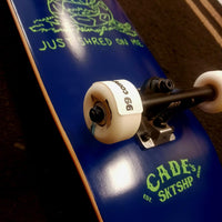 Cade's Boards Shred Snake Blue "99" Complete Skateboard 8.2